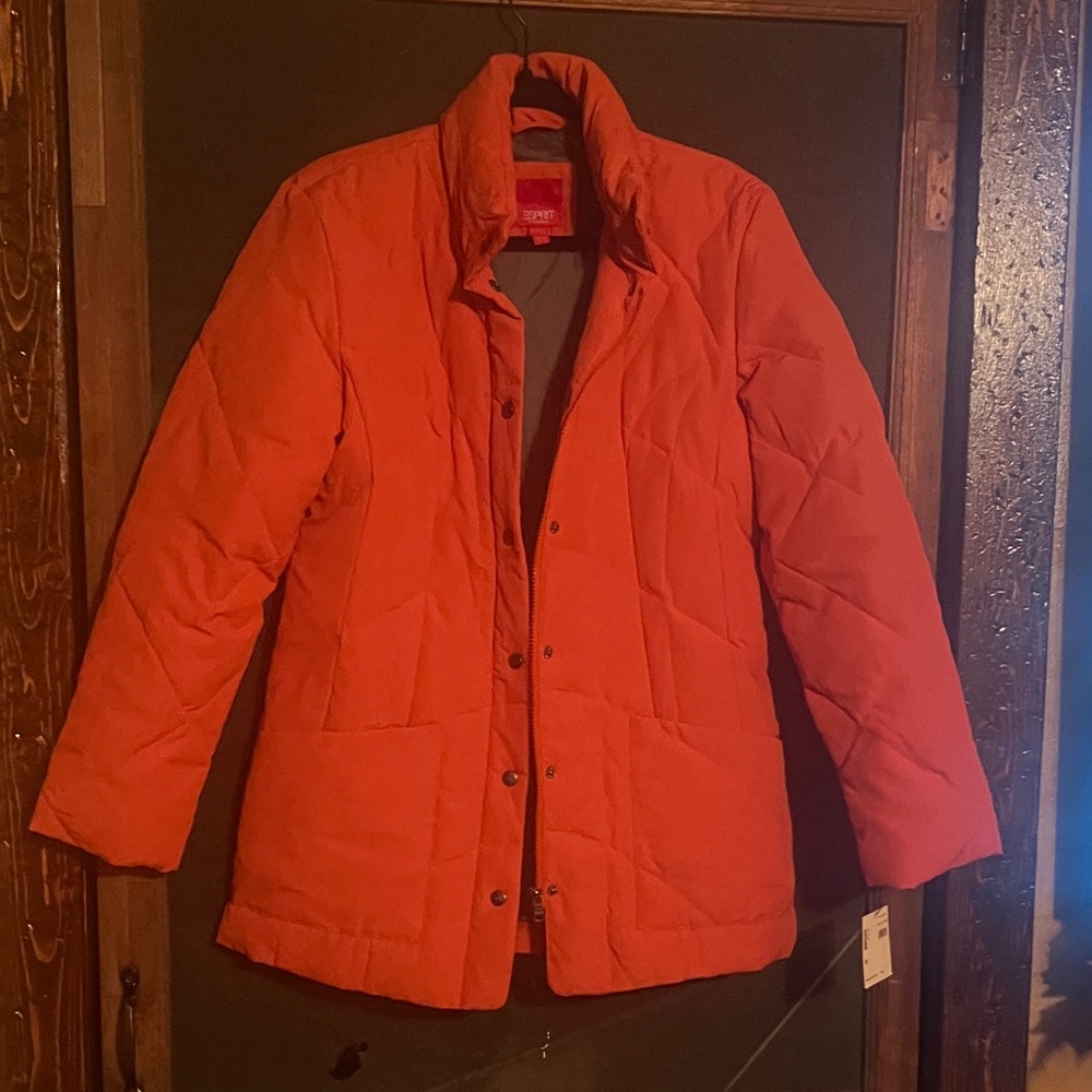 Esprit Vibrant Orange Puffer Jacket